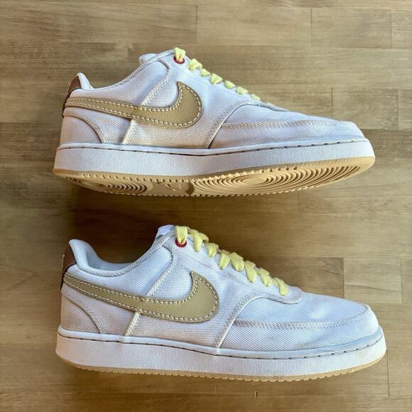 Nike Court Vision Low Canvas DV0736-100 White Sesame Size M7 W8.5 - Picture 2 of 11